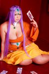  1girl asian breasts chouzuki_maryou chunsoft cosplay dragon_quest dragon_quest_iv enix large_breasts minea minea_(cosplay) photo plump purple_hair solo 