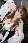  asian breasts cosplay japanese_clothes kantai_collection kongou_(kantai_collection) kongou_(kantai_collection)_(cosplay) large_breasts miko photo 