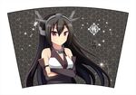  bad_id bad_pixiv_id bare_shoulders black_background black_hair blush breasts collar crossed_arms detached_sleeves hairband kantai_collection long_hair medium_breasts nagato_(kantai_collection) red_eyes smile solo sparkle swami tsurime very_long_hair 