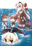  &gt;_&lt; amatsukaze_(kantai_collection) arms_up bangs black_eyes black_hair blonde_hair brown_eyes brown_hair closed_eyes garter_straps green_eyes hair_ribbon hairband hat headgear innertube kantai_collection long_hair machinery multiple_girls o_o pantyhose partially_submerged rensouhou-chan rensouhou-kun ribbon shimakaze_(kantai_collection) silver_hair thighhighs tokitsukaze_(kantai_collection) totsuki_tooka triangle_mouth turret two_side_up yellow_eyes younger yukikaze_(kantai_collection) 