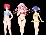  3girls bikini breasts futari_wa_my_angel genderswap kou_amakawa large_breast large_breasts long_hair multiple_girls reimi_ama ruka_daichi swimsuit 