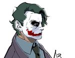  1boy batman_(series) dc_comics glasgow_smile green_hair lipstick make-up makeup male male_focus necktie solo the_joker 