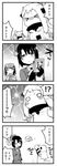  &gt;_&lt; 3girls 4koma =_= beret closed_eyes comic covered_mouth go_back! greyscale hat horns kantai_collection kona_sleipnir mittens monochrome multiple_girls northern_ocean_hime open_mouth ryuujou_(kantai_collection) shinkaisei-kan short_hair smile takao_(kantai_collection) translated twintails visor_cap 