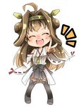  ahoge bad_id bad_pixiv_id brown_hair hairband hand_on_hip japanese_clothes kantai_collection kongou_(kantai_collection) kou2121 long_hair nontraditional_miko smile solo v 
