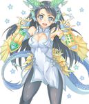  :d \m/ armor armpits bare_shoulders black_hair black_legwear blue_eyes blush breasts china_dress chinese_clothes cleavage cleavage_cutout cowboy_shot double_\m/ dragon_girl dragon_horns dragon_tail dress elbow_gloves flower gloves hair_ornament head_fins highres horns karin_(p&amp;d) kukkumann long_hair looking_at_viewer medium_breasts open_mouth pantyhose puzzle_&amp;_dragons scales simple_background sleeveless sleeveless_dress smile solo spikes tail tail_ornament v-shaped_eyebrows vambraces very_long_hair white_background white_dress 