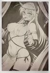  animal_ears bad_id bad_twitter_id bikini bird_tail blush breasts cleavage collar greyscale hair_ornament hanna-justina_marseille head_wings large_breasts long_hair looking_at_viewer monochrome null_(nyanpyoun) open_mouth pelvic_curtain strike_witches sweat swimsuit tail world_witches_series 