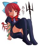  black_legwear cosplay houjuu_nue houjuu_nue_(cosplay) miyo_(ranthath) red_eyes red_hair sekibanki solo thighhighs touhou 