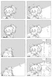  4koma admiral_(kantai_collection) aoba_(kantai_collection) comic crying crying_with_eyes_open greyscale highres kantai_collection monochrome multiple_4koma sawamura_aoi school_uniform serafuku short_ponytail silent_comic tears translation_request wiping_tears |_| 