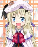  :d absurdres bad_id bad_pixiv_id bat_hair_ornament blue_eyes cape hair_ornament hat highres little_busters! long_hair looking_at_viewer noumi_kudryavka open_mouth school_uniform silver_hair smile solo tazaki_hayato 