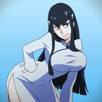  1girl black_hair breasts chinese_clothes eyebrows female hoppy_inochi kill_la_kill kiryuuin_satsuki long_hair side_slit solo thick_eyebrows 