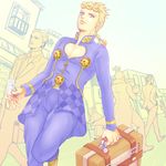  4boys blonde_hair bug giorno_giovanna insect jojo_no_kimyou_na_bouken ladybug money multiple_boys pesci prosciutto purple_eyes risotto_nero shakata_(ozi3) solo_focus suitcase 