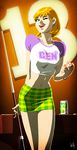  ball billiards bracelet can copyright_name cue_stick dc_comics gen_13 jewelry kit plaid plaid_skirt pool_ball pool_table raglan_sleeves shirt short_hair skirt soda solo t-shirt wink 