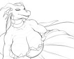  anthro big_breasts breasts cleavage clothed clothing dragon dress female florecentmoo solo 
