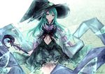  absurdres aqua_eyes aqua_hair artist_name date_a_live hat highres long_hair md5_mismatch natsumi_(date_a_live) sanae_(jomill04) solo witch_hat 