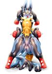  ambiguous_gender anthro bamia drooling female leg_grab lesbian lucario male mega_evolution mega_lucario nintendo open_mouth penetration piledriver_position plain_background pok&eacute;mon red_eyes saliva sex sweat tears thick_thighs video_games white_background wide_hips yellow_eyes 