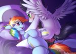  anal anal_penetration animal_genitalia bed blue_fur blue_hair blush braeburned cutie_mark dildo equine female friendship_is_magic fur green_eyes hair horsecock male mammal multi-colored_hair my_little_pony pegasus pegging penetration penis purple_eyes rainbow_dash_(mlp) rainbow_hair sex_toy soarin_(mlp) straight strapon wings wonderbolts_(mlp) 