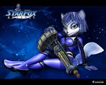  arwing blue_hair bodysuit canine female fox hair krystal mammal nintendo skinsuit space star_fox video_games wallpaper 