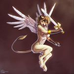  breasts feline female leonoy lion looking_at_viewer mammal nude solo sword weapon wings 
