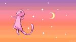  animated cute flying loops mew moon nintendo open_mouth pok&eacute;mon stars sunset video_games 