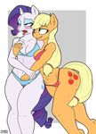  anthro applejack_(mlp) big_breasts blush bra breasts cleavage clothed clothing drooling earth_pony equine female fingering friendship_is_magic hand_in_panties horn horse lesbian mammal my_little_pony panties pony pussy pussy_juice rarity_(mlp) saliva smile strangerdanger underwear unicorn wet wet_panties wet_pussy 