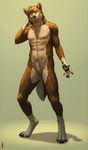  balls canine dog green_eyes kannos male mammal nathan nipples penis plain_background sheath solo standing 