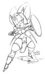  2014 armor bat cosplay dragon_quest female helmet mammal navel rouge_the_bat sega shield solo sonic_(series) sword thick_thighs ultrahand_(artist) weapon 
