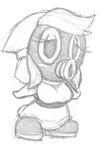  blush female mario_bros mask monochrome nintendo snifit solo unknown_artist video_games 