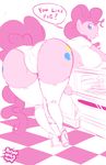  2014 anthro big_breasts big_butt breasts butt clothing earth_pony english_text equine female friendship_is_magic horse mammal my_little_pony panties pinkie_pie_(mlp) pony pornomagnum presenting presenting_hindquarters text underwear 