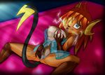  2014 anthro anthrofied areola blue_eyes blush breast_grab breasts clothing female fingering hair hi_res lying masturbation nintendo nipples on_back one_eye_closed open_mouth pok&eacute;mon pok&eacute;morph pussy pussy_juice raichu solo soultornado spread_legs spreading tongue video_games 