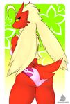  anthro blaziken blue_eyes breasts butt camel_toe clothed clothing drakeraynier female nintendo pok&eacute;mon solo swimsuit video_games 