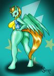  2014 anthro big_breasts big_butt breasts butt equine female friendship_is_magic horse lightning_dust_(mlp) mammal my_little_pony pegasus suirano wings 
