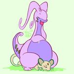  annoyed goodra green_background nintendo pcred566 persian plain_background pok&eacute;mon sitting video_games 