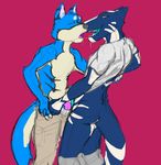 canine duo erection eyes_closed gay making_out male mammal partially_clothed penis saliva sergal sketch sournote standing undressing 