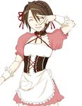  ^_^ apron corset cosplay crossdress crossdressing cuffs eyes_closed hairband koizumi_itsuki lowres maid maid_apron male male_focus solo suzumiya_haruhi_no_yuuutsu trap 