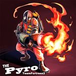  fire flamethrower gas_mask keisuke_(pixiv42454) male_focus solo team_fortress_2 the_pyro weapon 