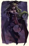  animal_print bare_shoulders bat_print bat_wings boots breasts cleavage elbow_gloves fingerless_gloves gloves green_eyes green_hair head_wings knee_boots large_breasts leotard leslie_hung long_hair morrigan_aensland pantyhose print_legwear solo vampire_(game) wings 