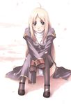  blonde_hair brown_eyes cross garter_belt gloves nyaou panties petals priest priest_(ragnarok_online) ragnarok_online side-tie_panties side_slit sitting solo thighhighs underwear 