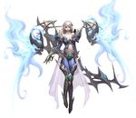  armor atlantica_online bare_shoulders long_hair midriff solo verdandi white_hair 