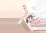  angelica bed footwear gunslinger_girl lowres rico sleeping socks wallpaper 