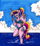  2014 anthro bikini breasts cleavage clothed clothing female friendship_is_magic happy my_little_pony navel newyorkx3 princess_cadance_(mlp) smile solo swimsuit 