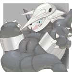  aggron anus female grey_background hi_res lying metal nintendo on_back pcred566 plain_background pok&eacute;mon pussy simple_background solo spread_legs spreading video_games wet 