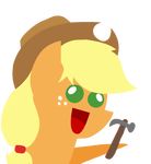  applejack_(mlp) blonde_hair derp equine freckles friendship_is_magic fur green_eyes hair hammer hat horse mammal mrponiator my_little_pony orange_fur pony 