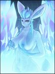  2014 anthro anthrofied breasts eeveelution female glaceon lysergide navel nintendo nipples nude pok&eacute;mon pok&eacute;morph pussy solo standing video_games 