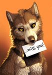  2014 canine card fur hair imprint jerry(wolf) kero_tzuki looking_at_viewer male mammal solo text wolf 