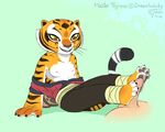  breasts drjavi feline foot_fetish footjob human kung_fu_panda mammal master_tigress penis smile tiger 