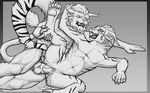  charr cum cum_in_pussy cum_inside eyes_closed feline female flat_chested guild_wars horn lying male mammal monochrome on_side open_mouth penetration sex shaded_lineart slash0x straight stripes vaginal vaginal_penetration video_games 