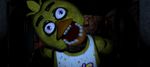  ambiguous_gender animated animatronic anthro avian bib bird blue_eyes chica_(fnaf) chicken creepy dark duck first_person_view five_nights_at_freddy&#039;s game horror looking_at_viewer machine mechanical nightmare_fuel open_mouth poster robot room teeth unknown_artist why 
