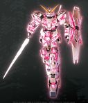  energy_sword glowing gundam gundam_unicorn mecha no_humans nt-d oga_mecha realistic science_fiction shield sword unicorn_gundam weapon 