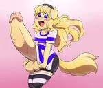  anthro balls blush canine dog erection girly hyper hyper_penis male mammal penis precum solo vein veiny_penis wobbleblot_(artist) 