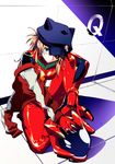  animal_ears animal_hat animal_helmet badge bangs black_hat blue_eyes bodysuit bracer breasts button_badge cabbie_hat cat_hat clenched_hand closed_mouth copyright_name evangelion:_3.0_you_can_(not)_redo eyepatch fake_animal_ears frown fuku_(pukuyan) full_body gloves hair_over_one_eye hand_on_headwear hat hat_ornament head_tilt headwear_removed helmet helmet_removed highres indoors jacket knee_up light_brown_hair long_hair long_sleeves looking_at_viewer md5_mismatch medium_breasts neon_genesis_evangelion number off_shoulder on_floor open_clothes open_jacket pilot_suit plugsuit rebuild_of_evangelion red_jacket shadow shikinami_asuka_langley shiny shiny_clothes single_vertical_stripe sitting solo souryuu_asuka_langley spread_legs tape tile_floor tile_wall tiles track_jacket turtleneck two_side_up 